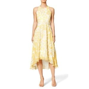 Badgley Mischka Yellow Floral Beaded Dress Size 4
